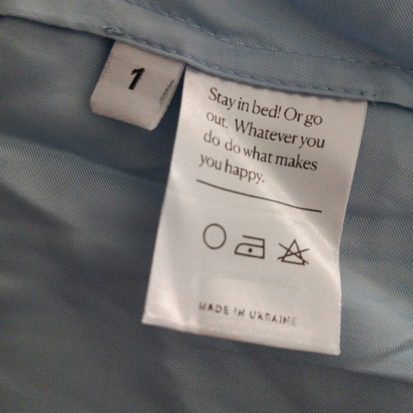 SLEEPER Sky Blue Satin Pajama Oversized Top 1 XL XXL - Picture 5 of 6